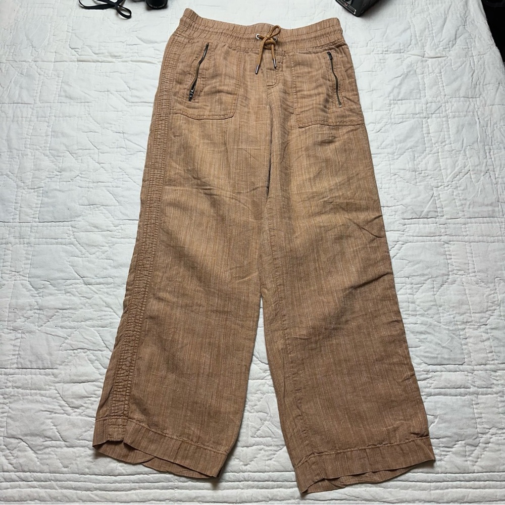 Athleta Cabo Linen Wide Leg Pants | 100% Linen Resort Coastal butter mom - Picture 2 of 12